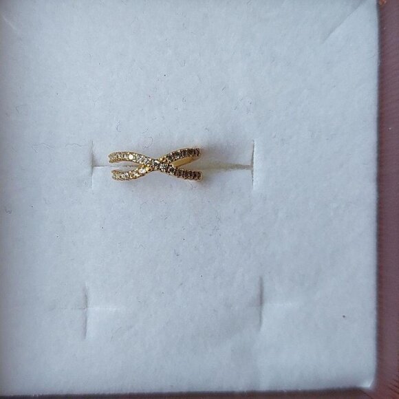 925 Silver Gold CZ Infinity Ear Cuff - Picture 3 of 9